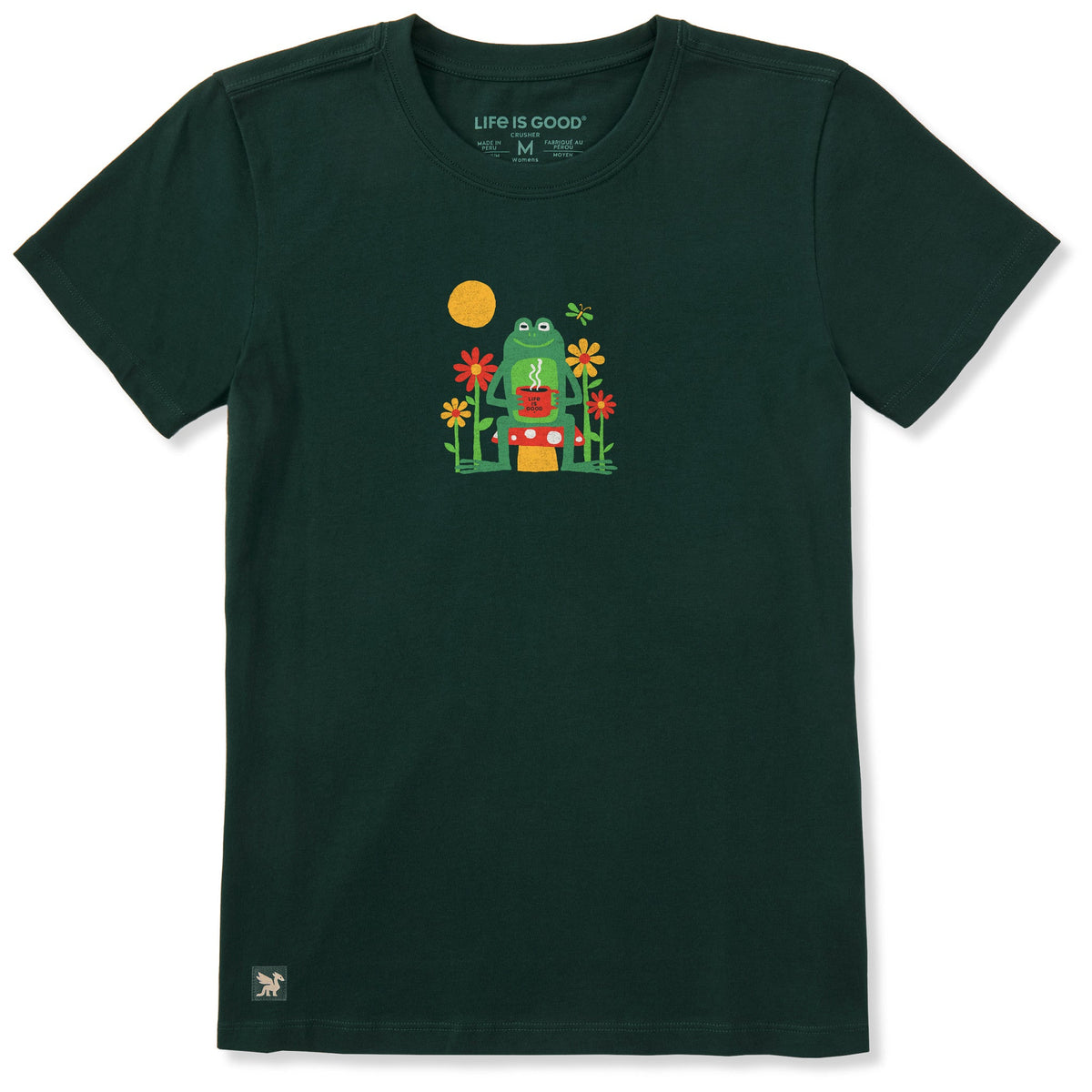 Women's Frog, Flowers and Coffee Short Sleeve Crusher Tee