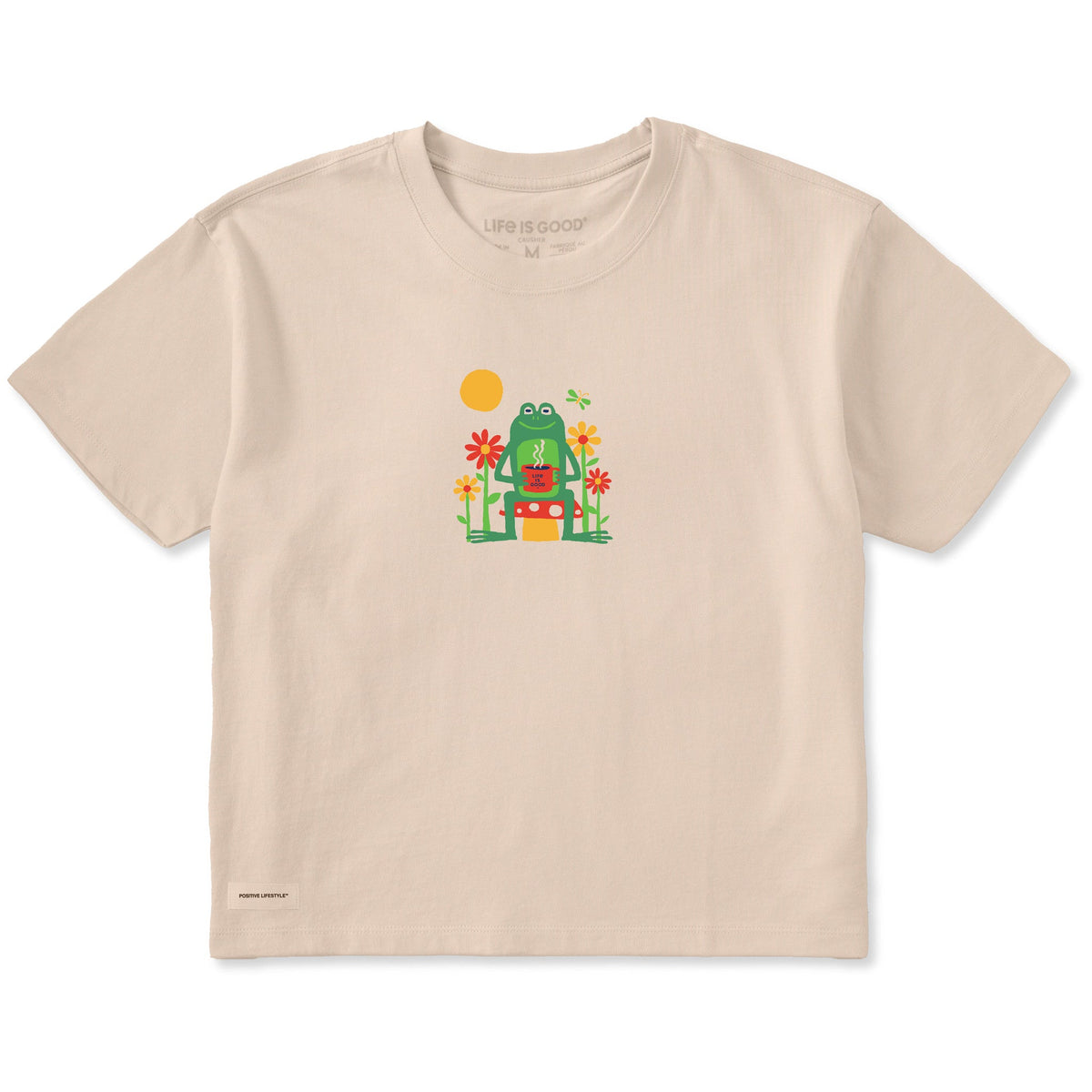 Women's Frog, Flowers and Coffee Short Sleeve Crusher Boxy Tee