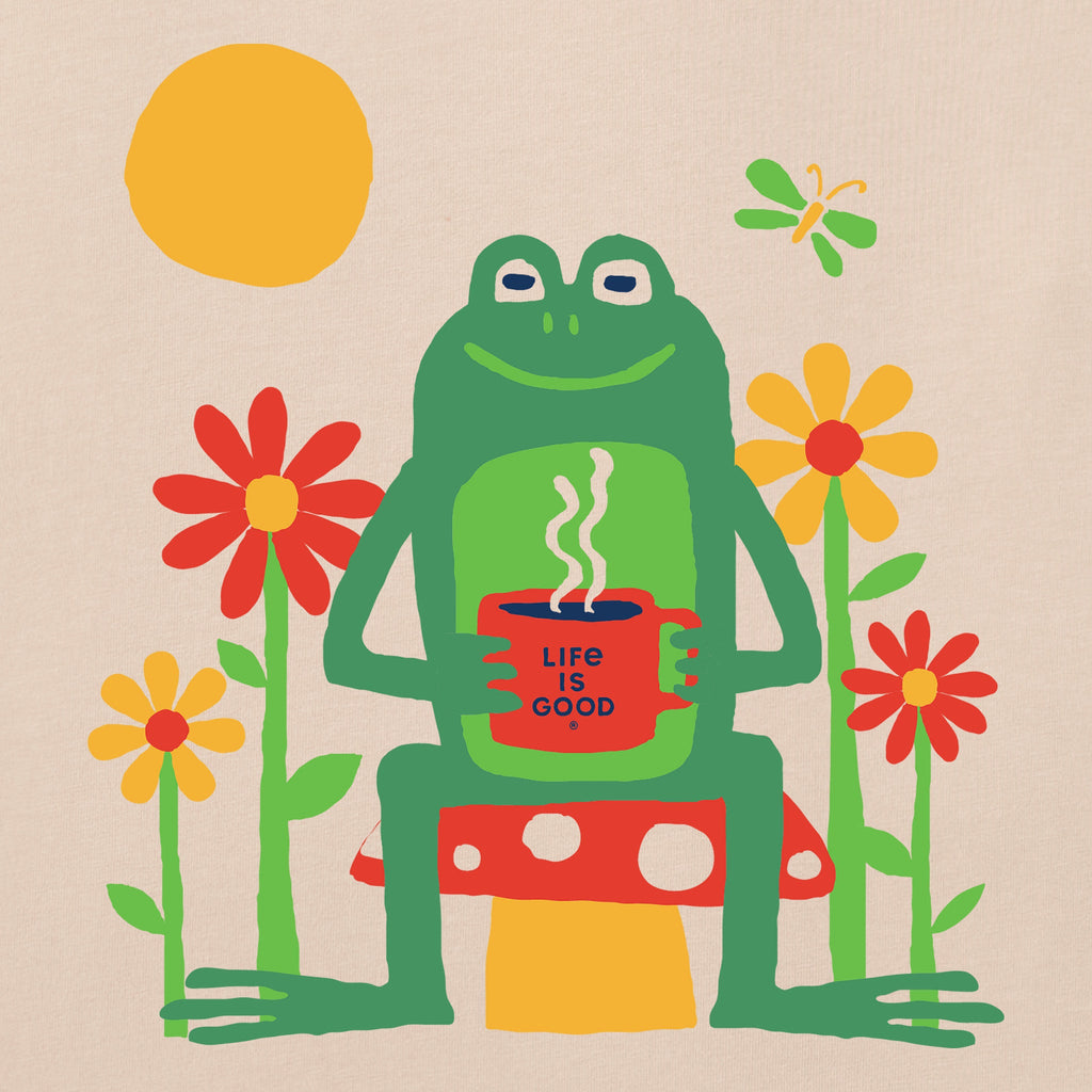 Women's Frog, Flowers and Coffee Short Sleeve Crusher Boxy Tee
