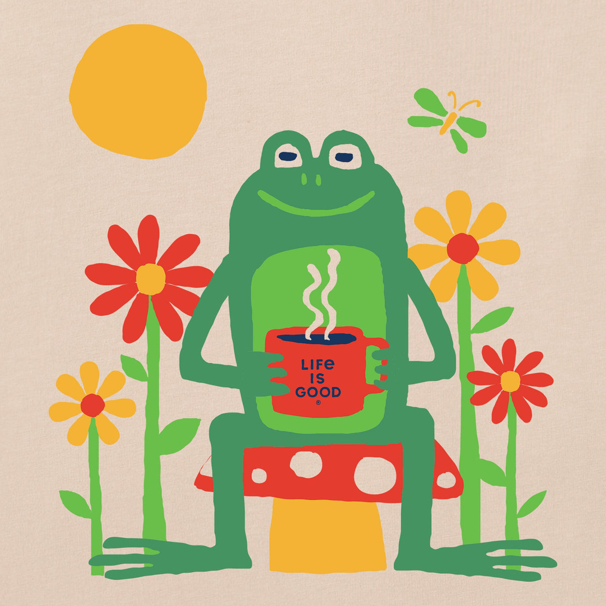 Women's Frog, Flowers and Coffee Short Sleeve Crusher Boxy Tee