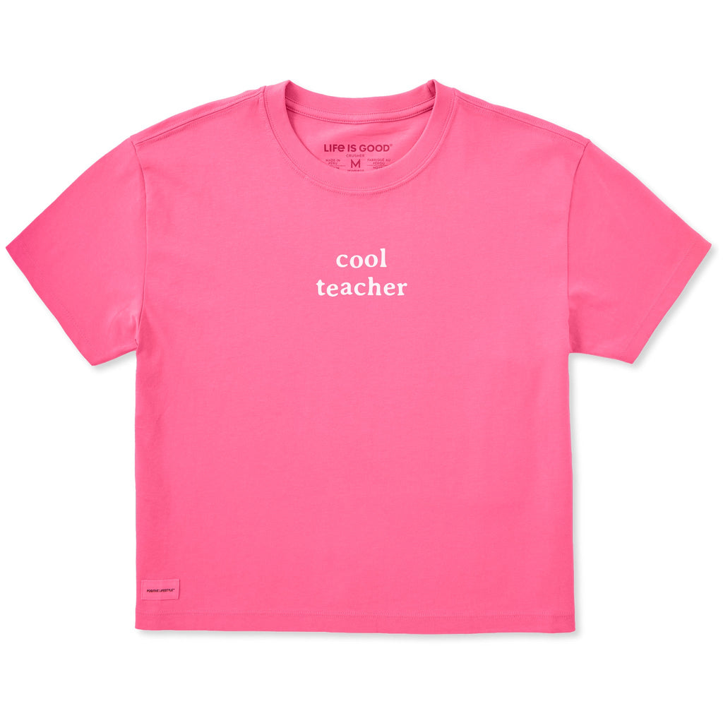 Women's Cool Teacher Simple Short Sleeve Crusher Boxy Tee product image 1