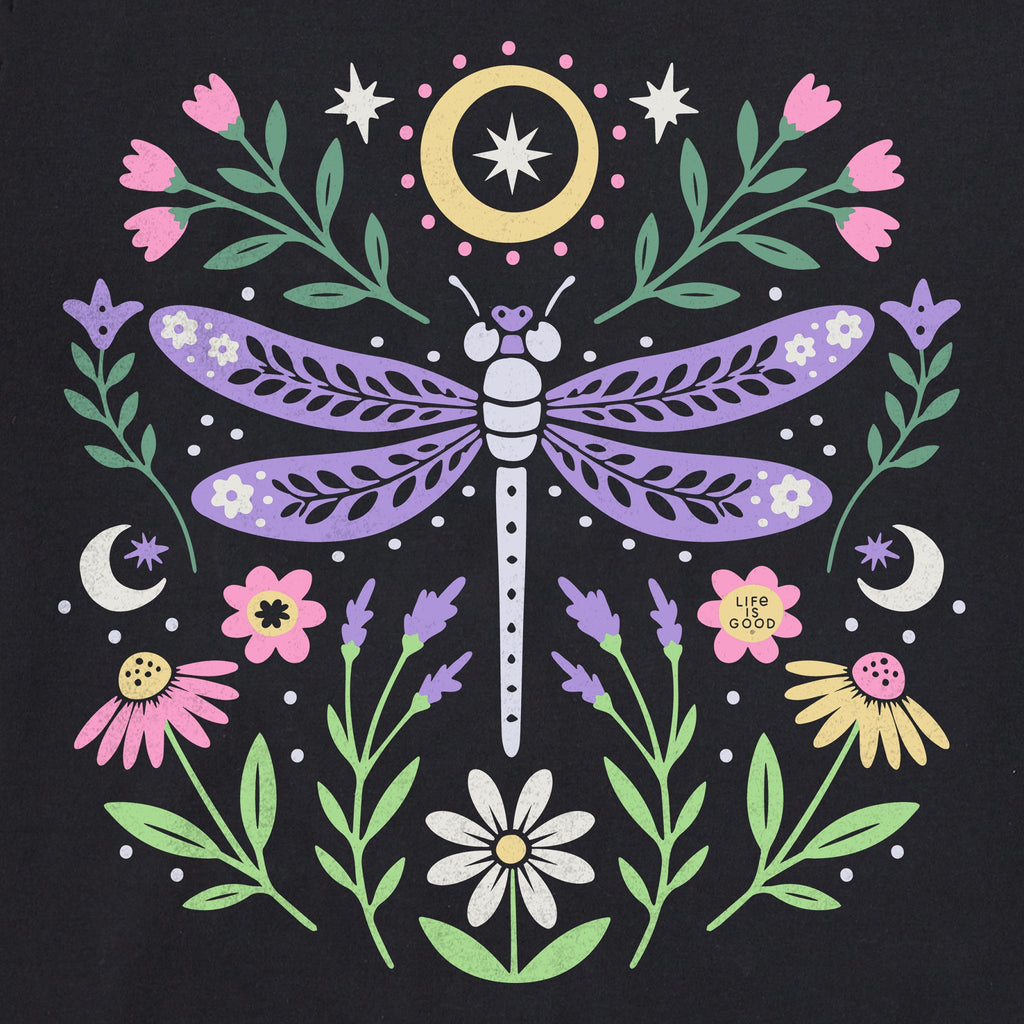 Women's Dragonfly and Flowers Short Sleeve Tee product image 2