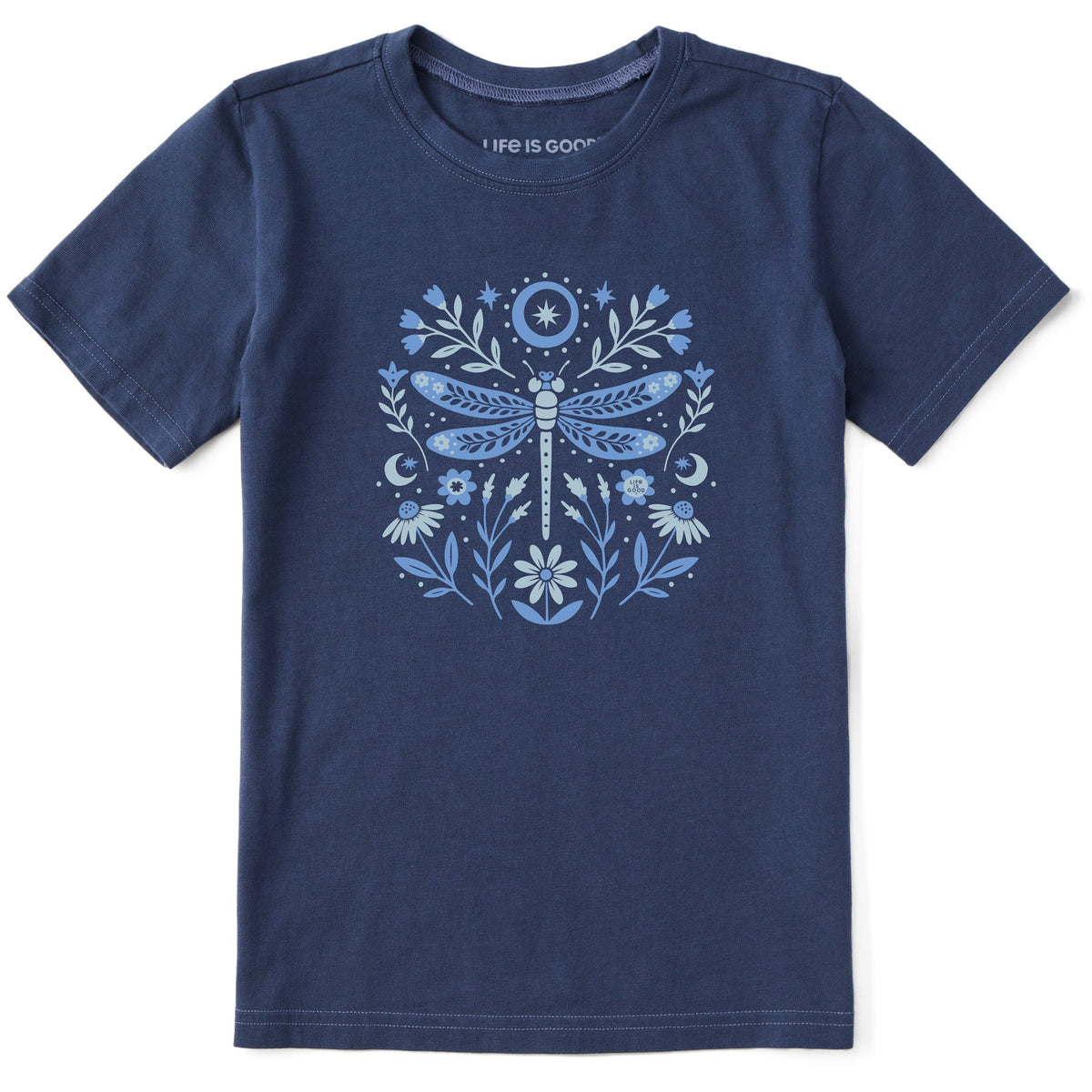 Kids Dragonfly and Flowers Short Sleeve Crusher Tee product image 1