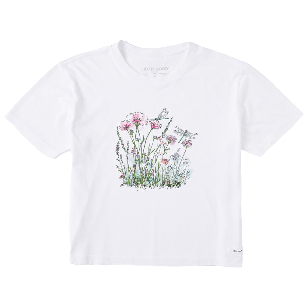 Women's Dragonfly Wildflowers Short Sleeve Crusher Boxy Tee product image 1