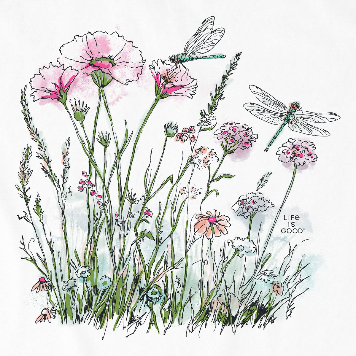 Women's Dragonfly Wildflowers Short Sleeve Crusher Boxy Tee product image 2