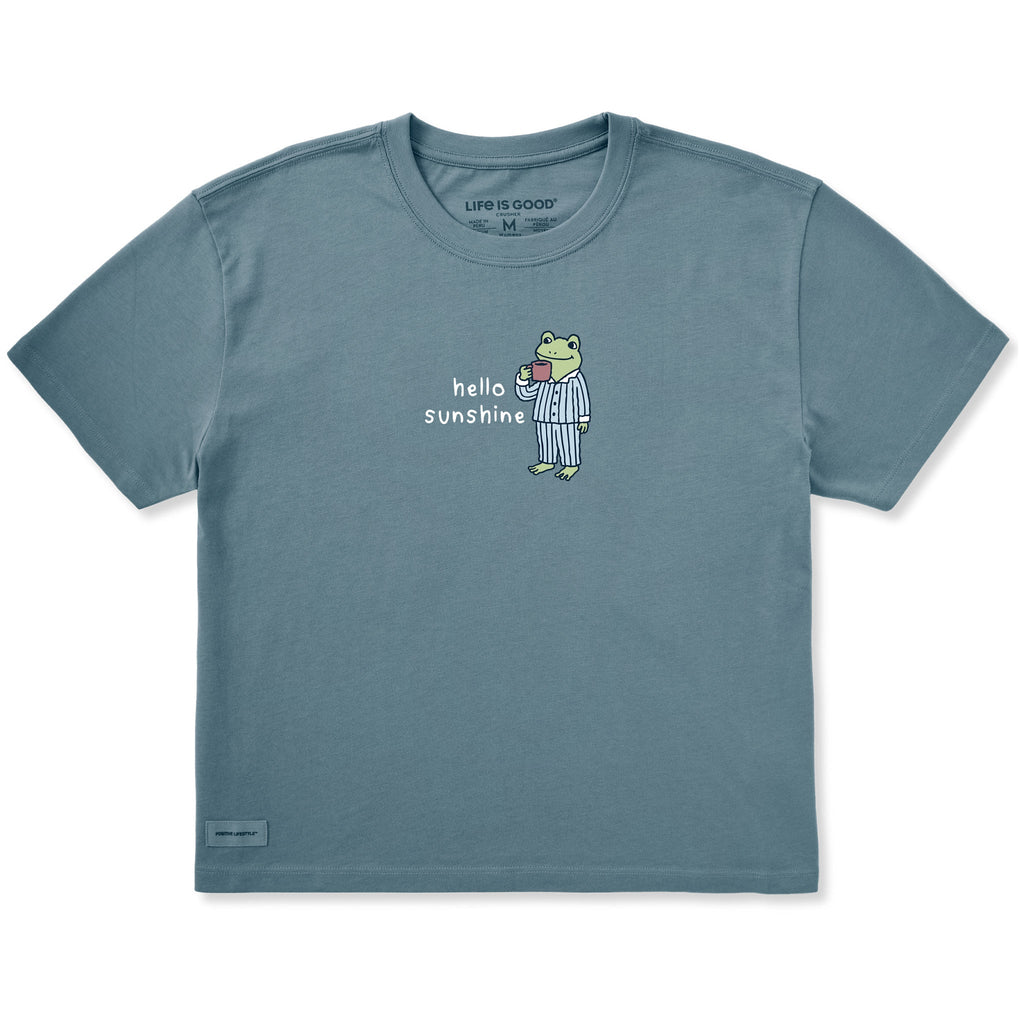 Women's Hello Sunshine Frog Short Sleeve Crusher Boxy Tee