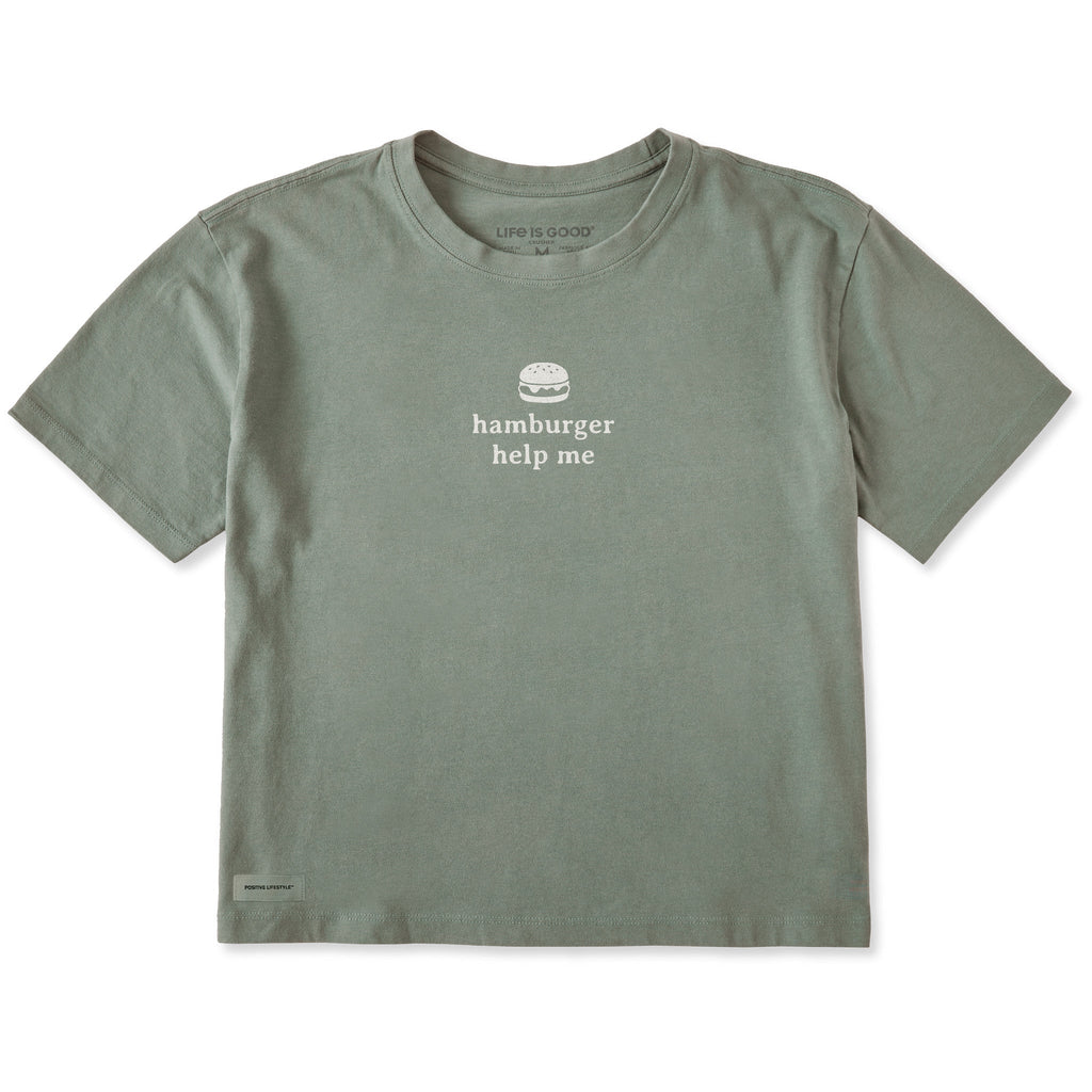 Women's Hamburger Help Me Simple Short Sleeve Crusher Boxy product image 1