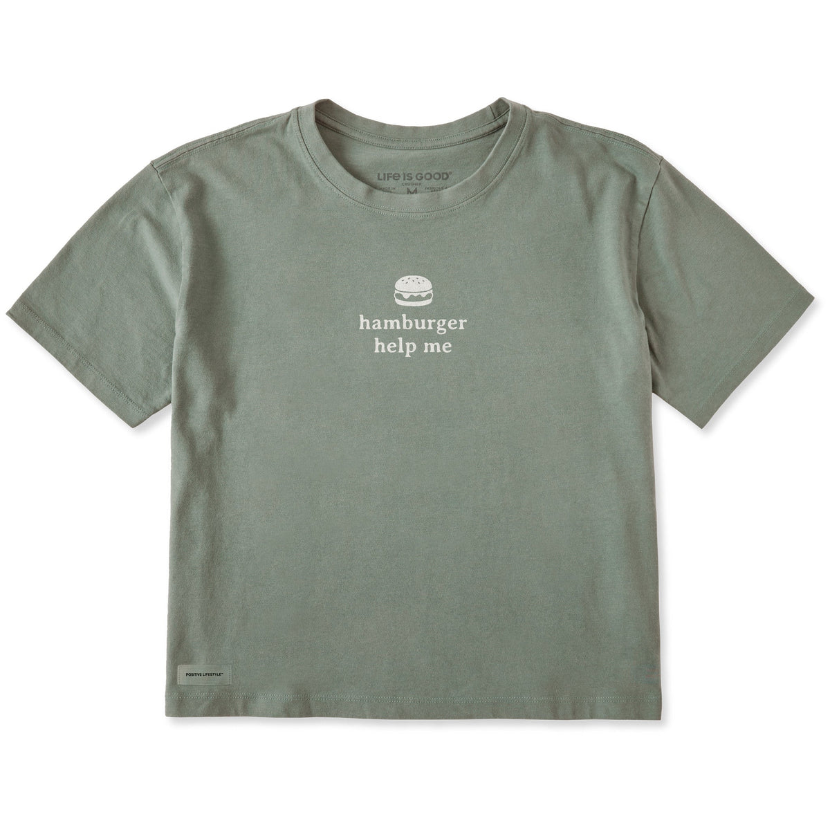 Women's Hamburger Help Me Simple Short Sleeve Crusher Boxy product image 1