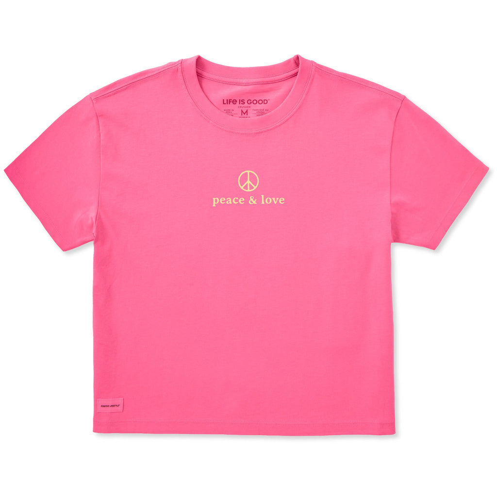 Women's Peace and Love Simple Short Sleeve Crusher Boxy Tee product image 1