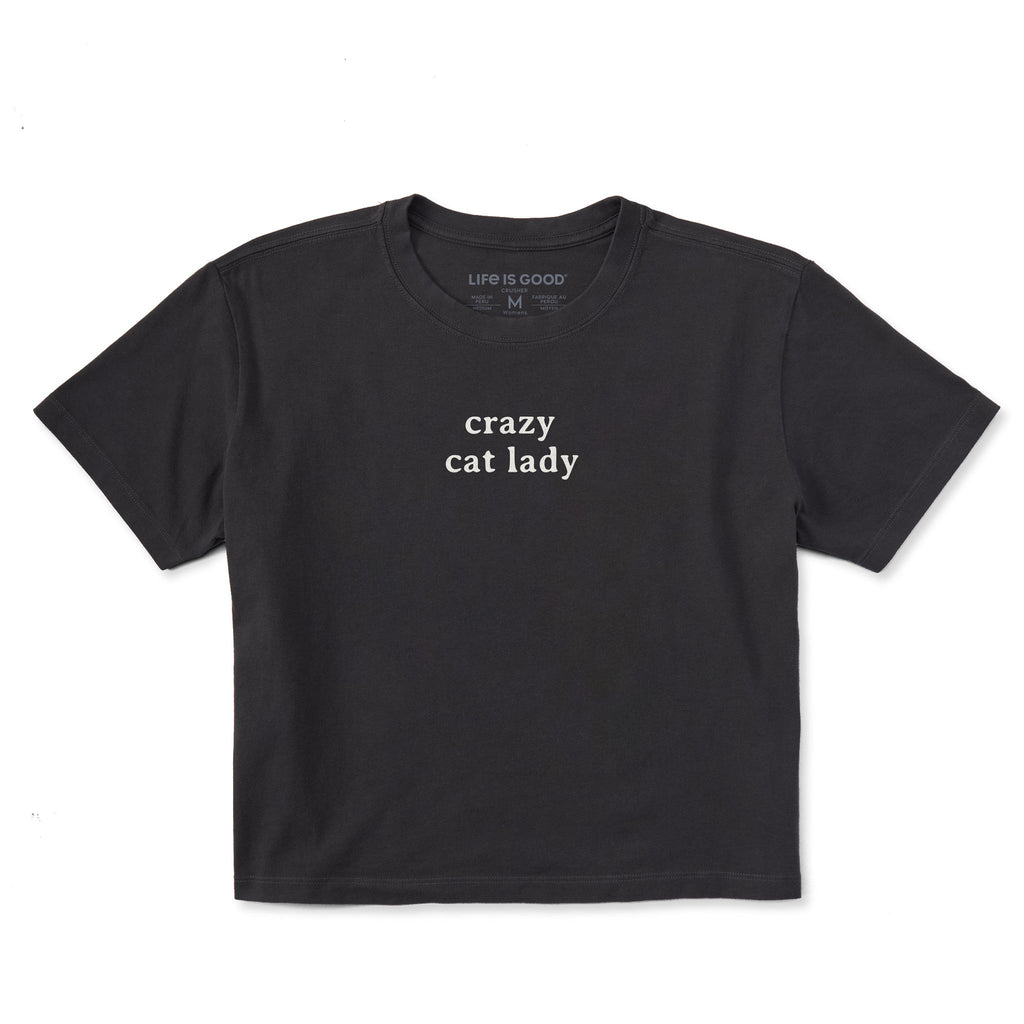 Women's Crazy Cat Lady Simple Short Sleeve Crusher Boxy Tee product image 1