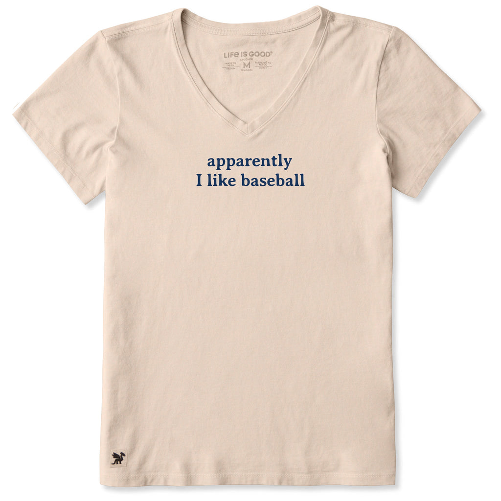 Women's Apparently I Like Baseball Short Sleeve Crusher Vee product image 1