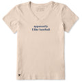Women's Apparently I Like Baseball Short Sleeve Crusher Vee product image 1